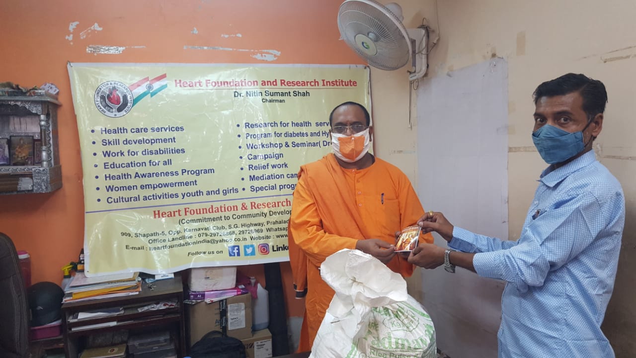 Grocery Kit Distribution - Raam Krishna Math Swami Nikhleshwarna